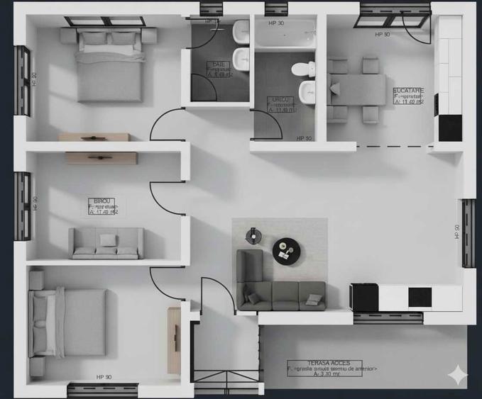 Casa individuala moderna | 3 dormitoare | Teren 635 mp | - 1