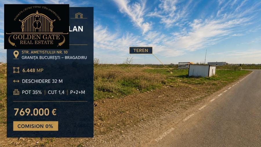 Teren Construcții intravilan de 6448 mp, în Bragadiru