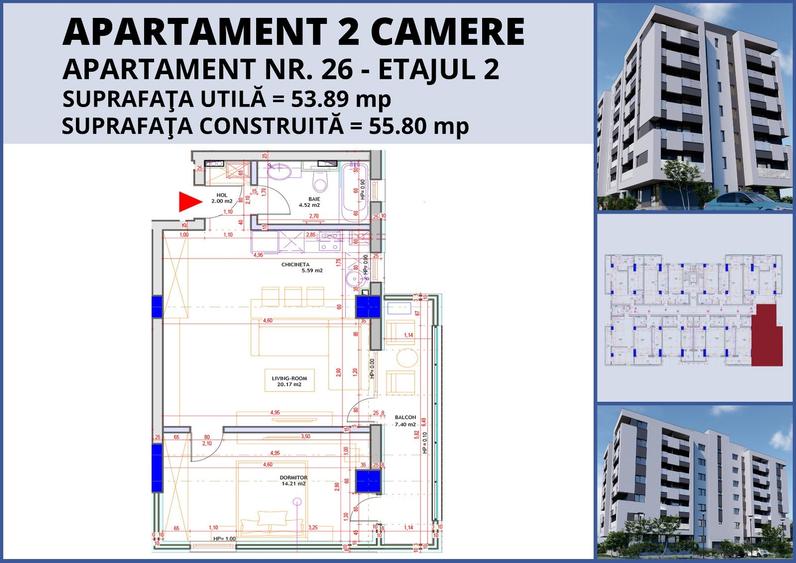 Apartament 2 camere-Bloc Nou-et 2/6 - 5