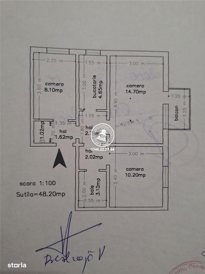 Apartament 3 camere decomandat de vanzare zona Alexandru cel Bun -Iasi - 1