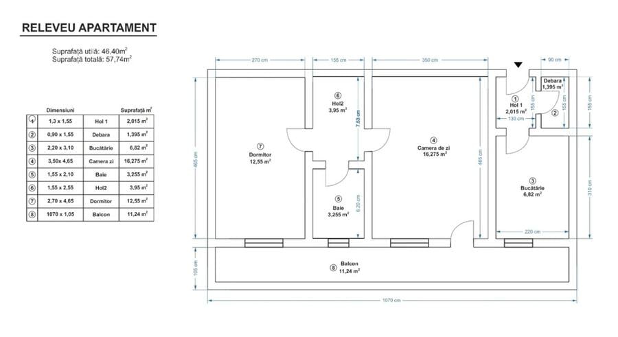 Vand apartament 2 camere neamenajat - 5