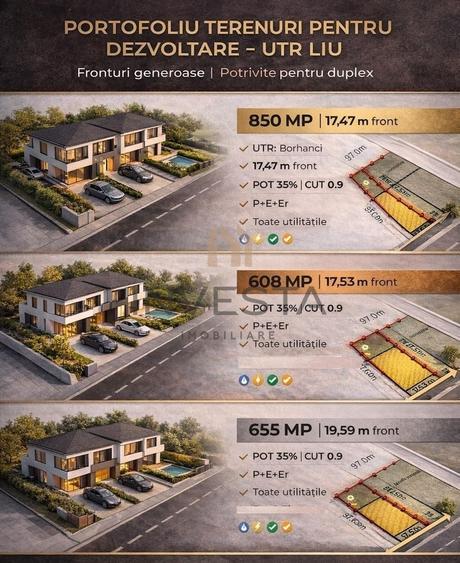 Teren cu Puz aprobat! 608 mp front 17.53 m pretabil pentru duplex! - 2
