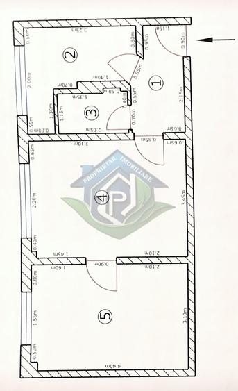 Apartament cu 2 camere semidecomandat în Sud