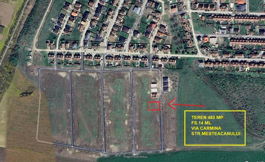 Teren intravilan 483 mp Vladimirescu Via Carmina str.Mesteacanului fs.14 ml - 2
