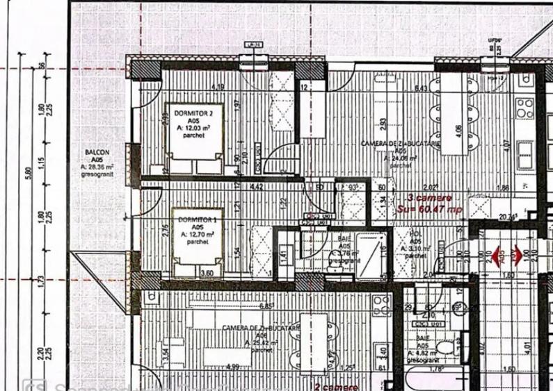 Apartament 3 camere, finisat lux, bloc nou, zona de Sud - 1