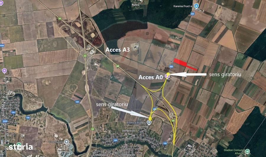 Teren industrial 7.9 ha, Afumati, deschidere 120m, Soseaua Stefanesti - 2