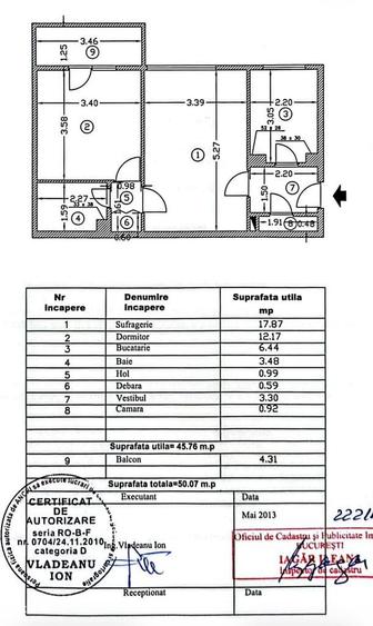 Apartament cu 2 camere semidecomandat în Ozana