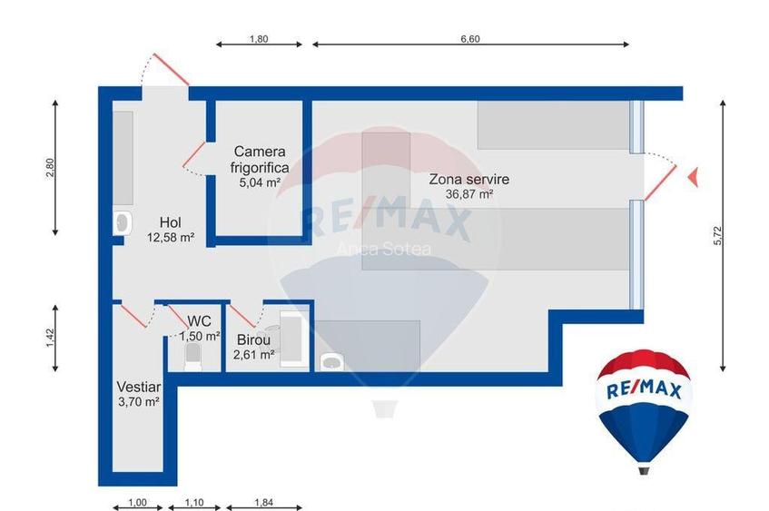 Spa?iu comercial de inchiriat 61,80mp, in zona Bdul Dacia Spa?iu comercial de inchiriat 61,80mp, in zona Bdul Dacia