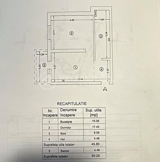 Apartament 2 camere, Bucium-Visan, 50mp, CT, AC - 12