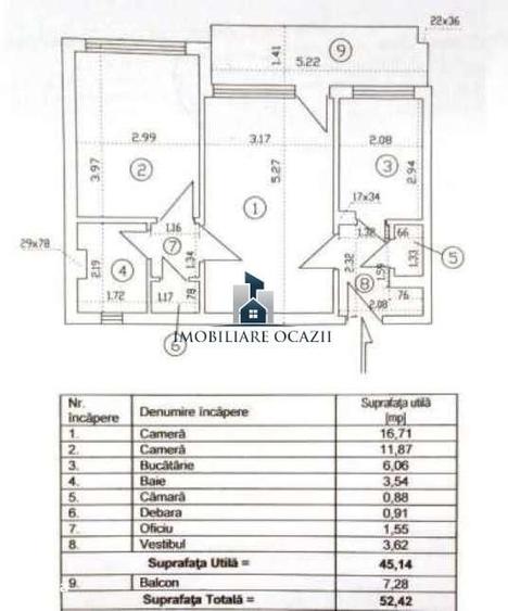 Apartament cu 2 camere semidecomandat în Alexandru Obregia