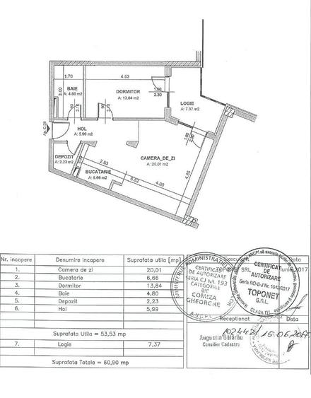 Apartament cu 2 camere semidecomandat, mobilat în Central