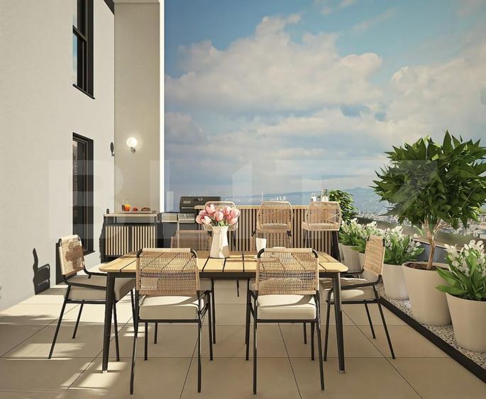 Penthouse cu 4 camere semidecomandat, mobilat în Andrei Mureșanu