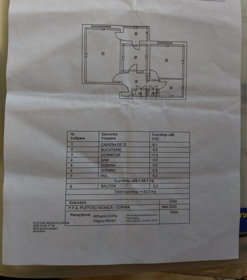 Apartament cu 2 camere decomandat în Spitalului