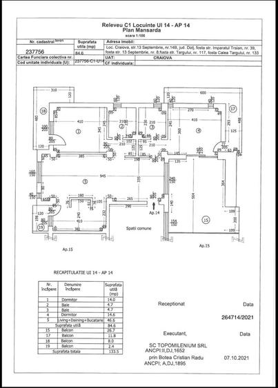 Apartament cu 3 camere decomandat în Ultracentral