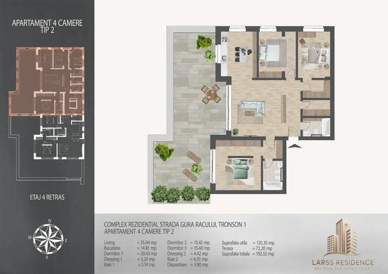 Apartament cu 4 camere decomandat în Theodor Pallady
