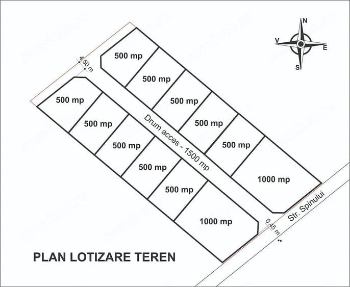 Teren de 500 mp, în Nord