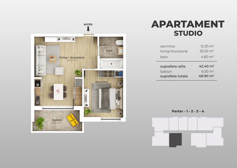 Apartament 2 camere tip studio, bloc nou, Aparatorii Patriei metrou - 4
