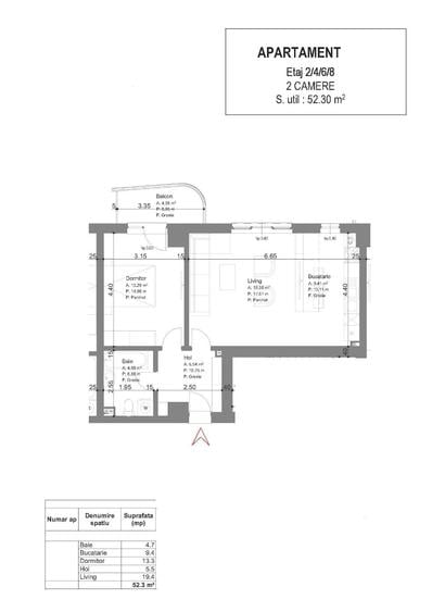 Apartament cu 2 camere decomandat în Alexandru cel Bun