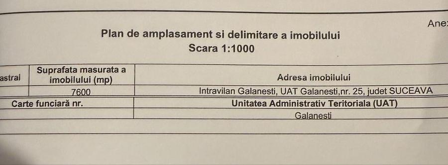 Casă individuală cu 3 camere cu Teren 8200 Mp în Gălănești