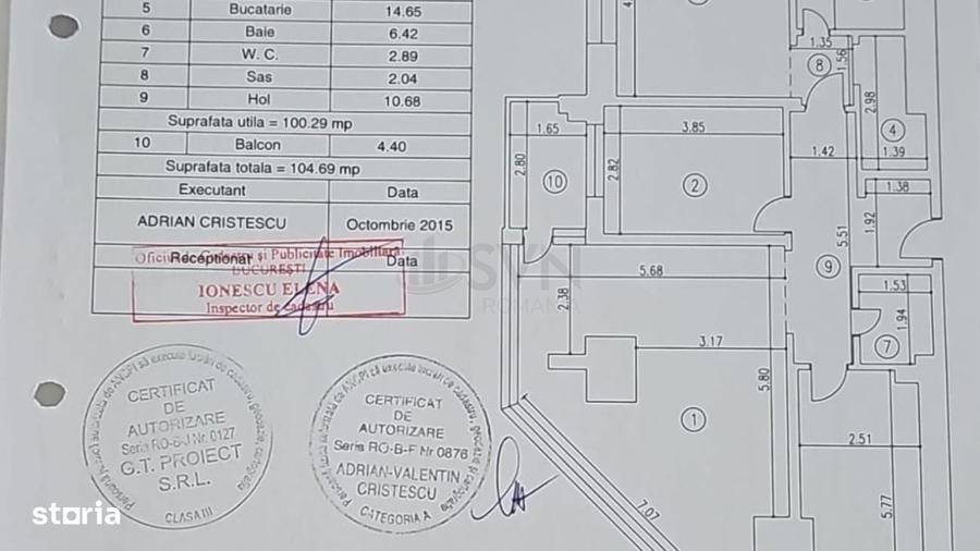 Apartament cu 3 camere decomandat în Jiului