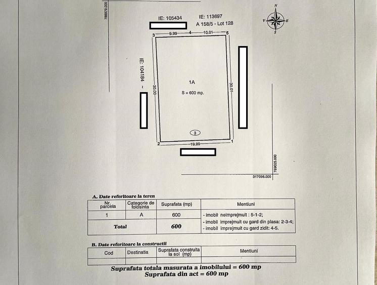 Teren Construcții intravilan de 600 mp, în Central