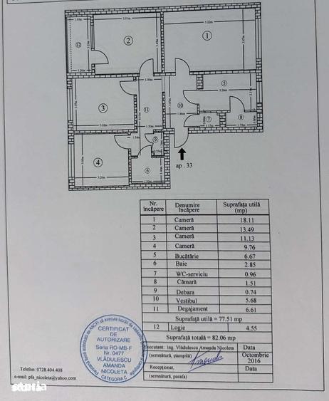 Apartament cu 4 camere în Rahova