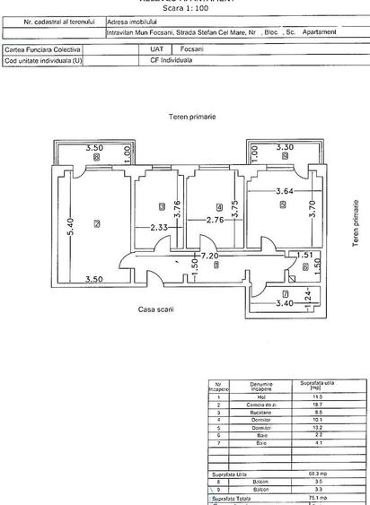 Apartament cu 3 camere decomandat în Ultracentral