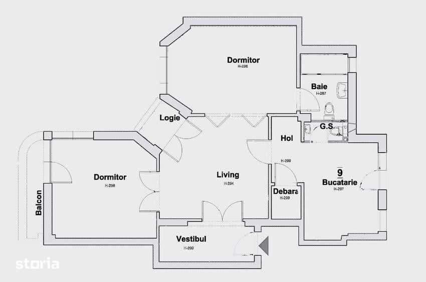 Apartament cu 3 camere în Calea Victoriei