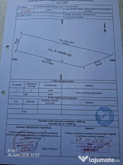 vand teren 1,84 Ha Glodeanu Silistea cu deschidere de 67 m la E85-Dn2 - 1