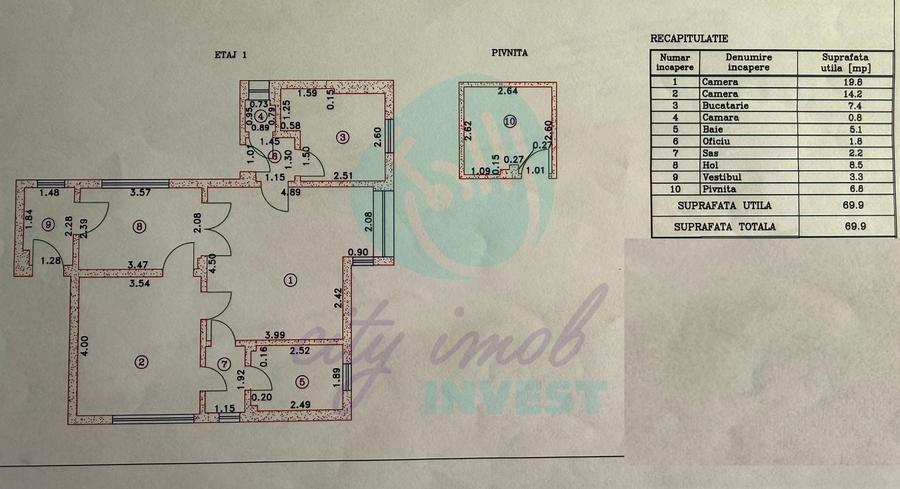 Apartament cu 2 camere decomandat, mobilat în Moșilor