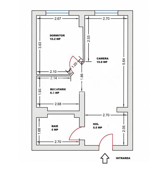 Apartament cu 2 camere nedecomandat, mobilat în Broscărie