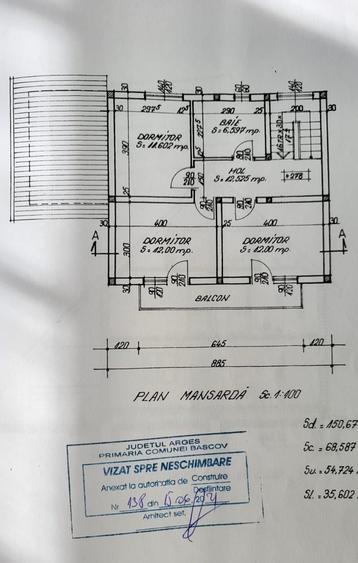 Casă individuală cu 4 camere cu Canalizare în Bascov