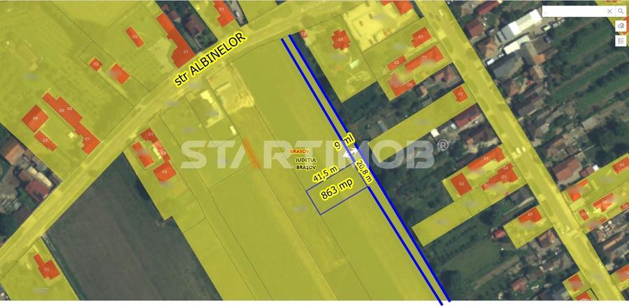 Teren Construcții intravilan de 863 mp, în Central