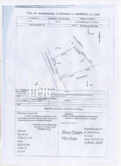 Teren Construcții intravilan de 10400 mp, în Căzănești (Râmnicu Vâlcea)