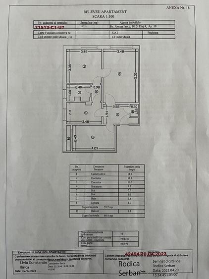 Apartament cu 3 camere decomandat în Central