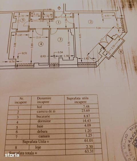 Apartament cu 2 camere decomandat în Central