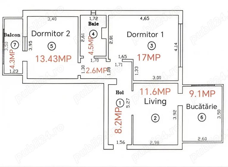 Apartament cu 2 camere decomandat, mobilat în Șagului