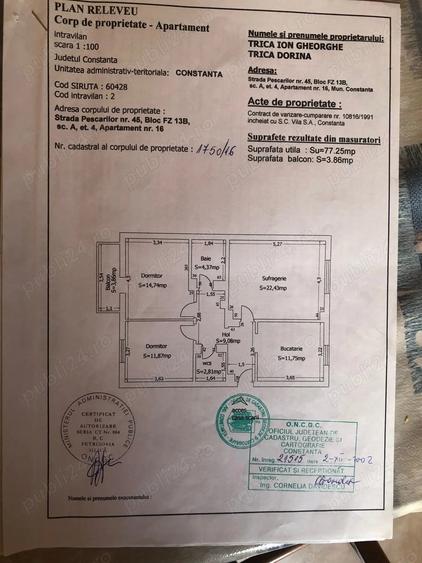 Apartament cu 3 camere decomandat, mobilat în Faleza Nord