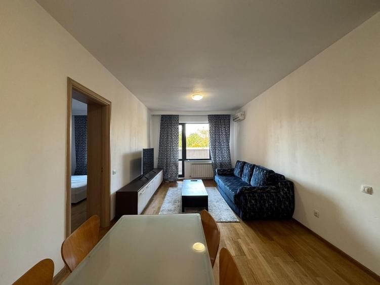 Apartament cu 2 camere semidecomandat, mobilat în Băneasa