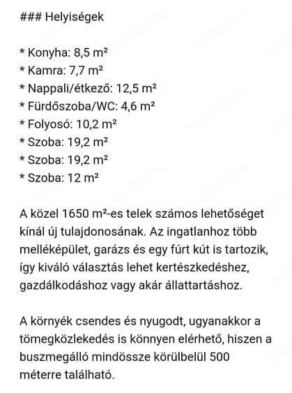 Casă cu 3 camere cu Teren 1650 Mp în Central