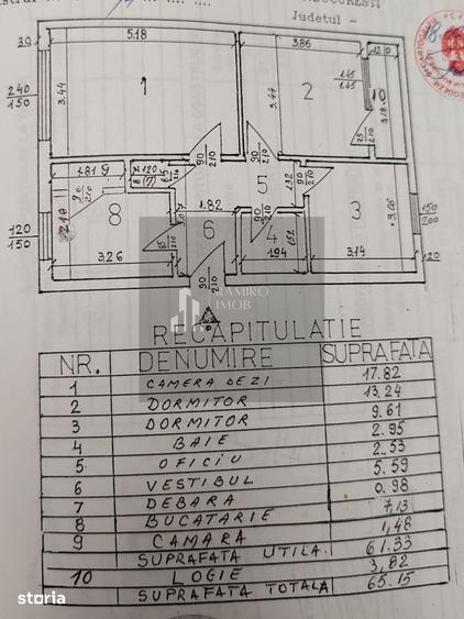 Apartament cu 3 camere decomandat în Titan