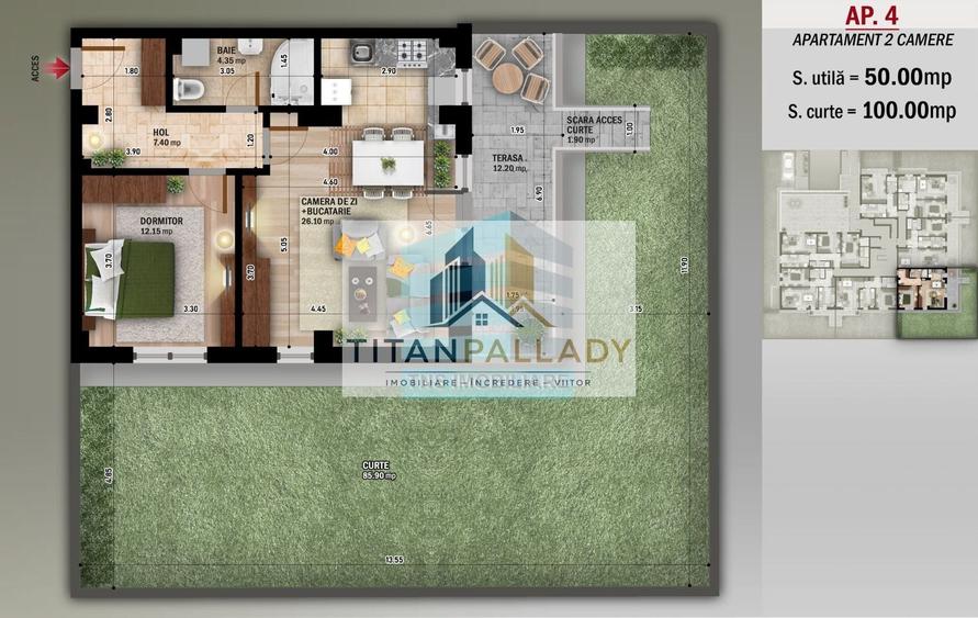 Apartament cu 2 camere în Nicolae Grigorescu