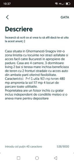 Casă individuală cu 4 camere cu Teren 480 Mp în Ghermănești