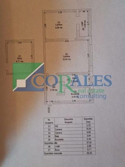 Apartament cu 2 camere nedecomandat, mobilat în Dacia