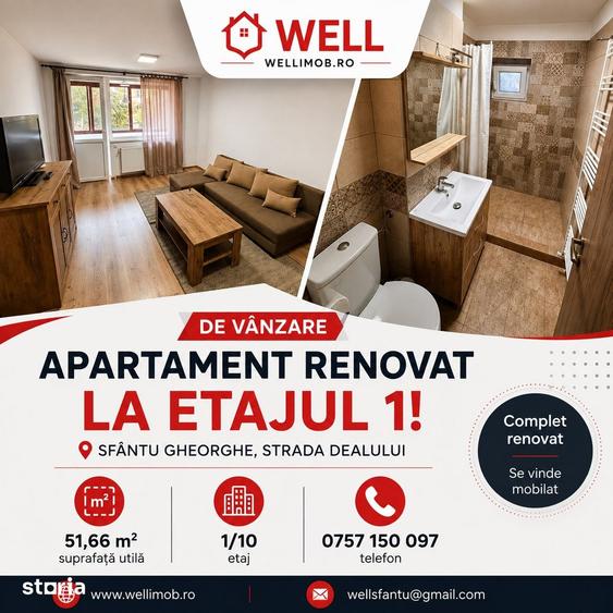 Apartament cu 2 camere decomandat în Central