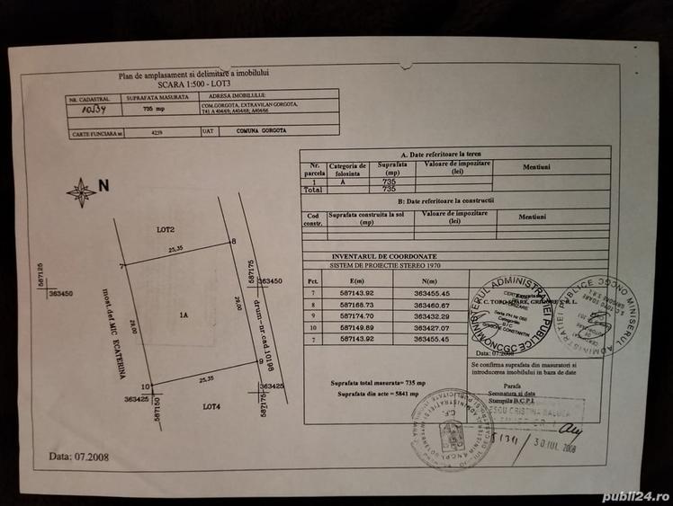 Teren de 735 mp, în Potigrafu