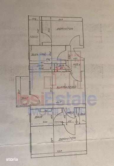 Apartament cu 3 camere semidecomandat în Podu Roș
