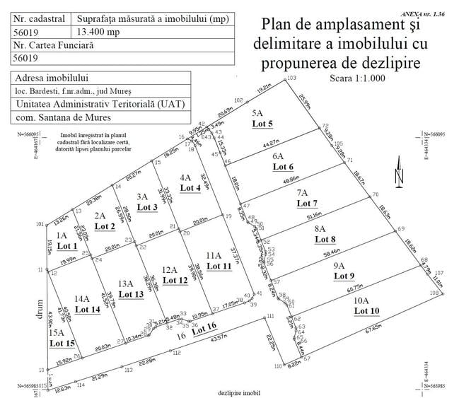Teren de 13400 mp, în Sântana de Mureș