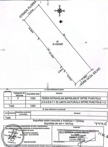 Teren Construcții intravilan de 1203 mp, în Bascov