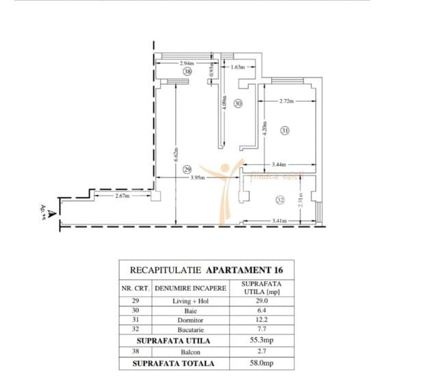 Apartament cu 2 camere semidecomandat, mobilat în Valea Adâncă